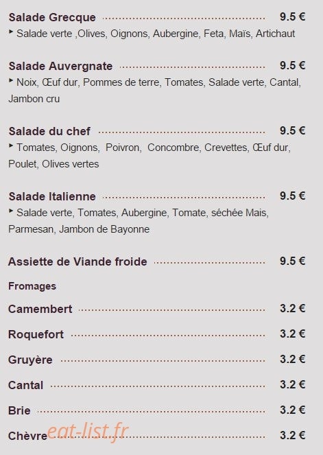 Au Banquier — carte page 2