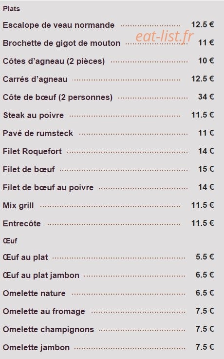 Au Banquier — carte page 4