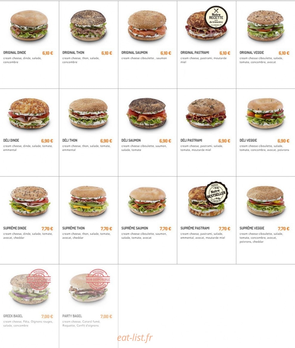 Bagel corner — carte page 2