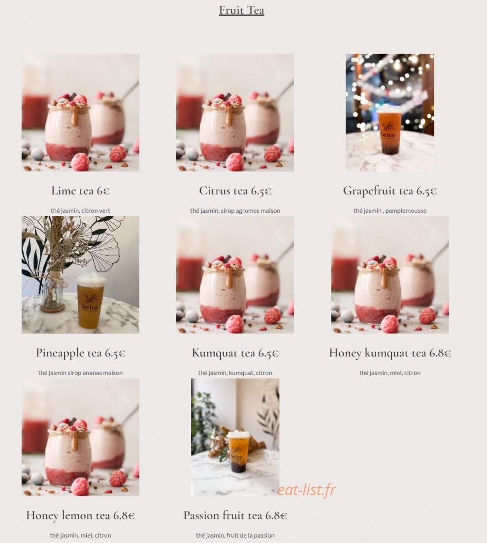 Be Tea — carte page 3