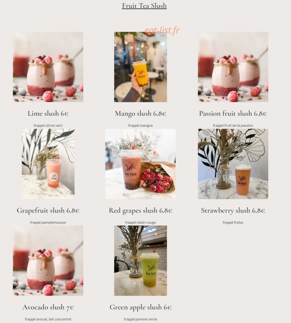 Be Tea — carte page 4