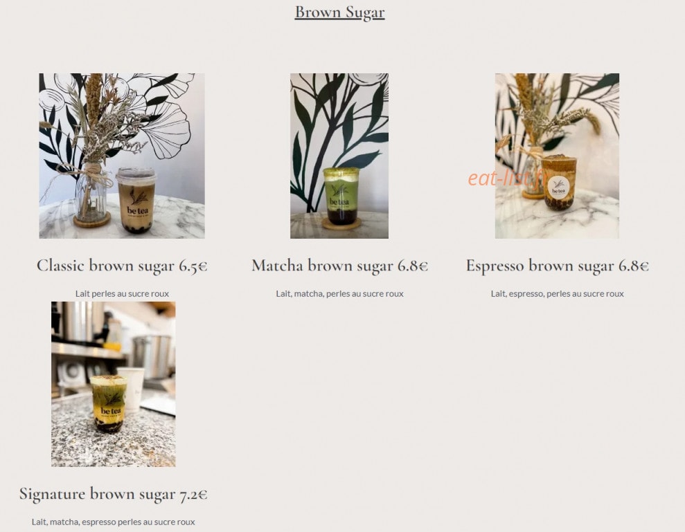 Be Tea — carte page 2