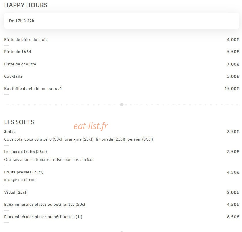Bistrot 13 — carte page 4