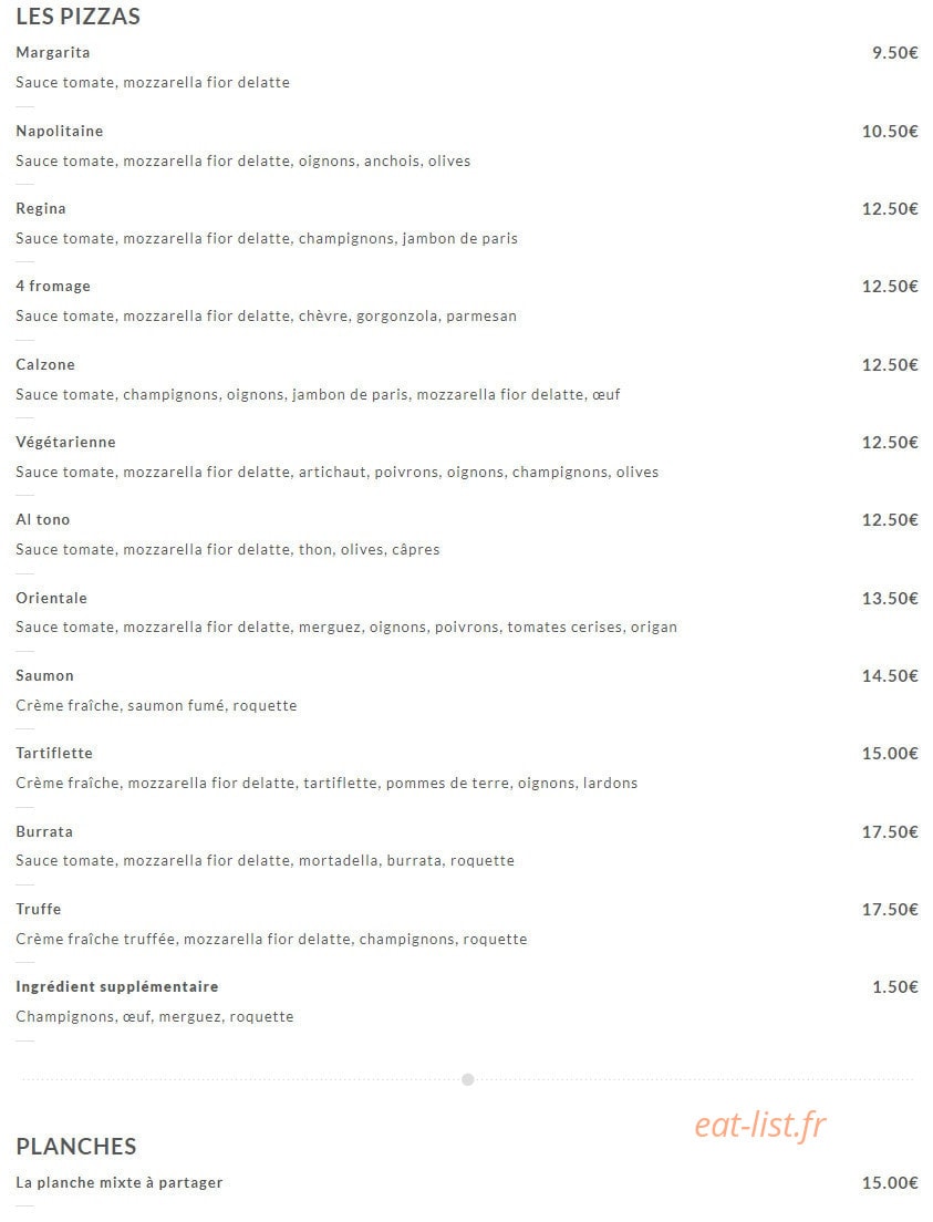 Bistrot 13 — carte page 3