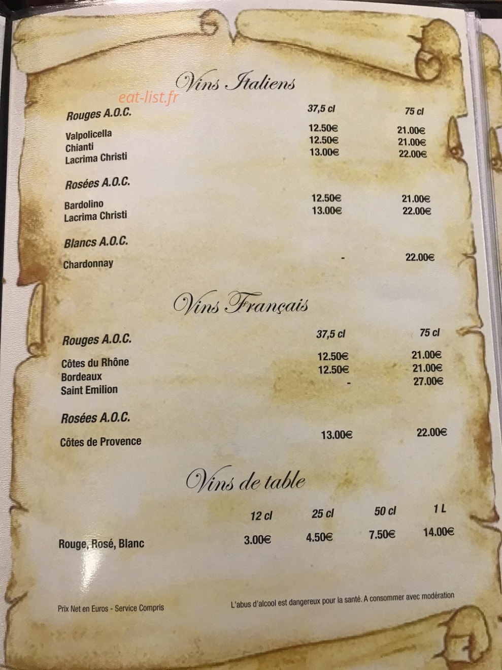 Bon Gusto — carte page 3