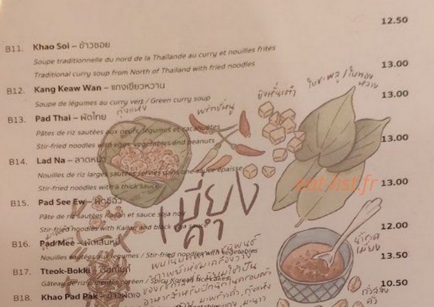 Buja Végétarien — carte page 1
