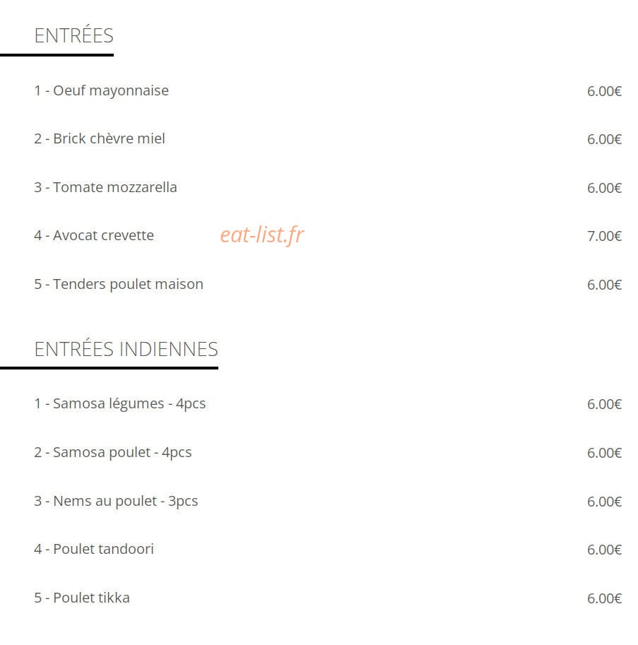 Burger point — carte page 1