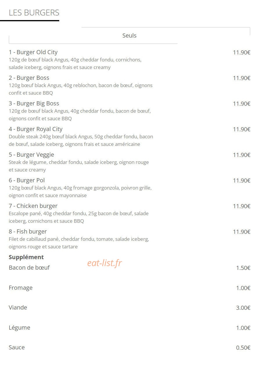 Burger point — carte page 4