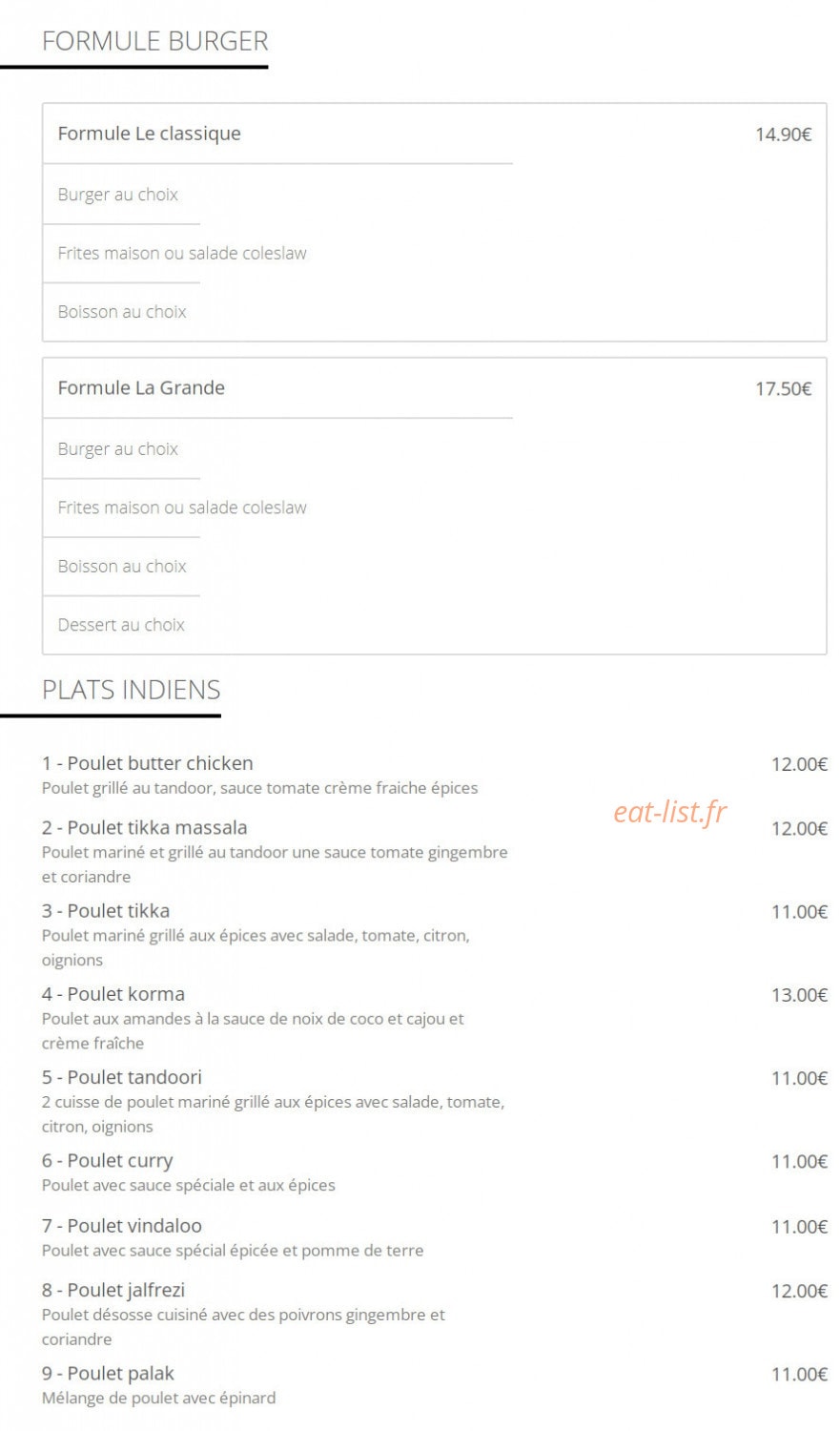 Burger point — carte page 5