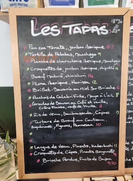Café Cayo — carte page 1
