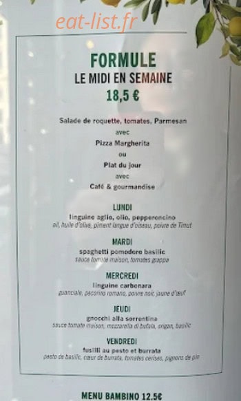 Café d'Italie — carte page 1