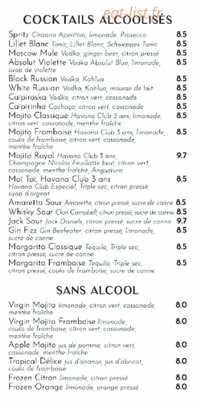 Café Grand Albert — carte page 5