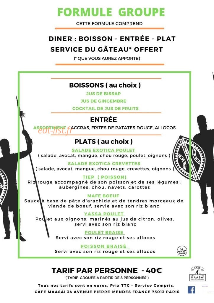 Café Maasai — carte page 3