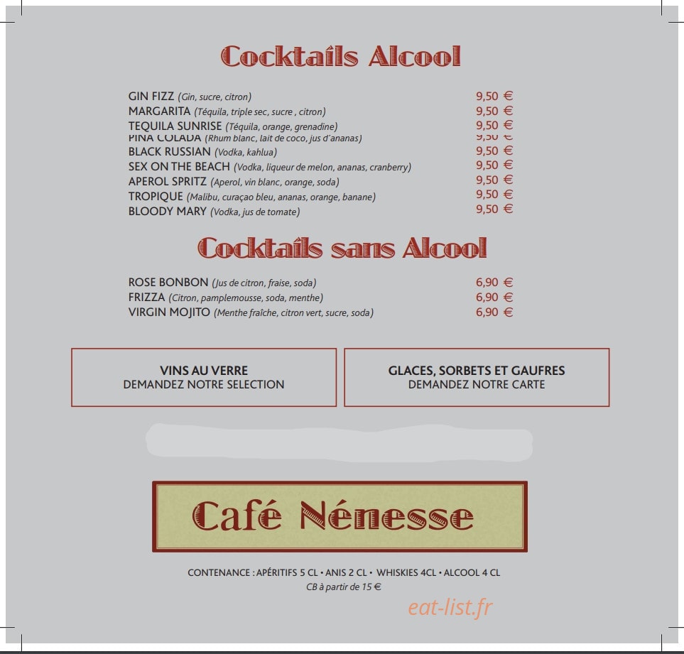 Café Nénesse — carte page 5