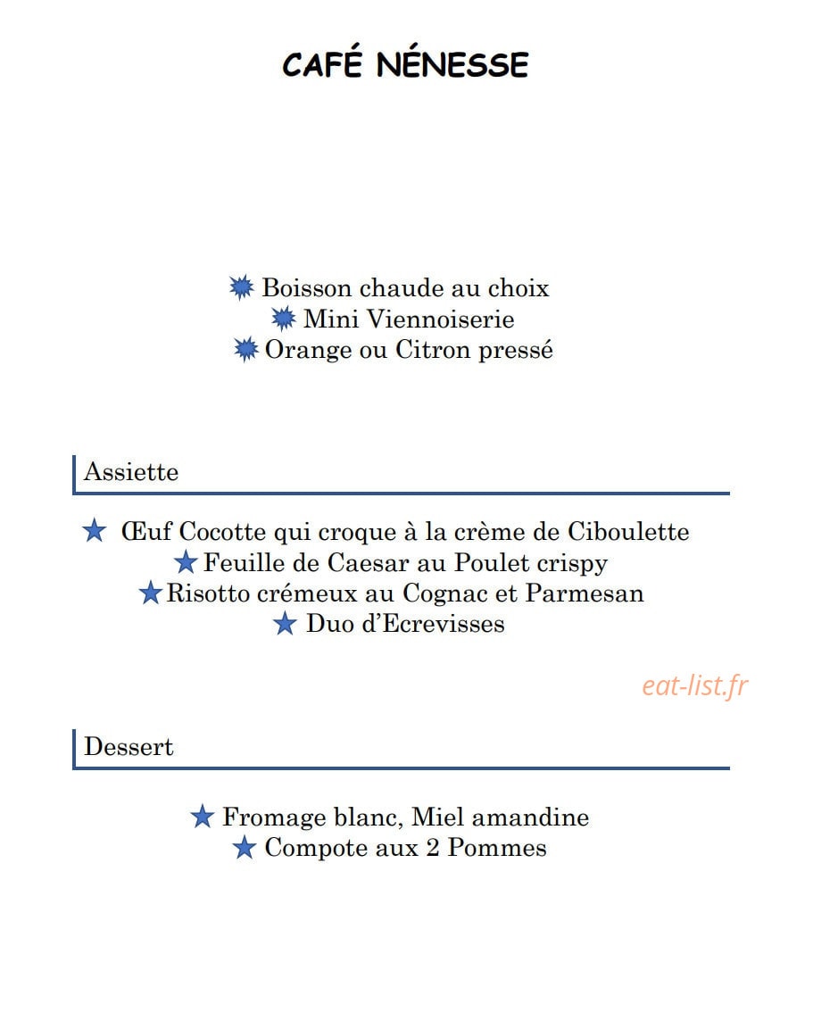 Café Nénesse — carte page 2