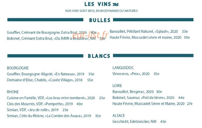 Café Paulette — carte page 5