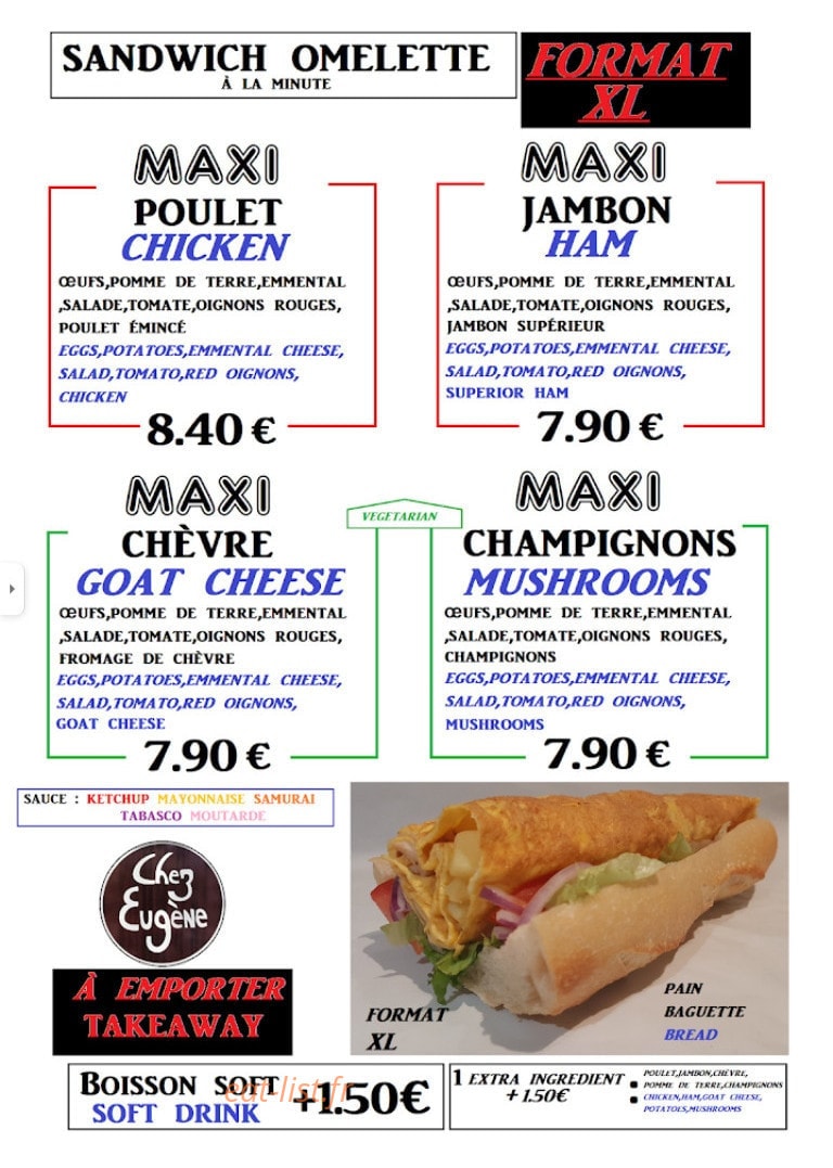 Chez Eugène — carte page 1