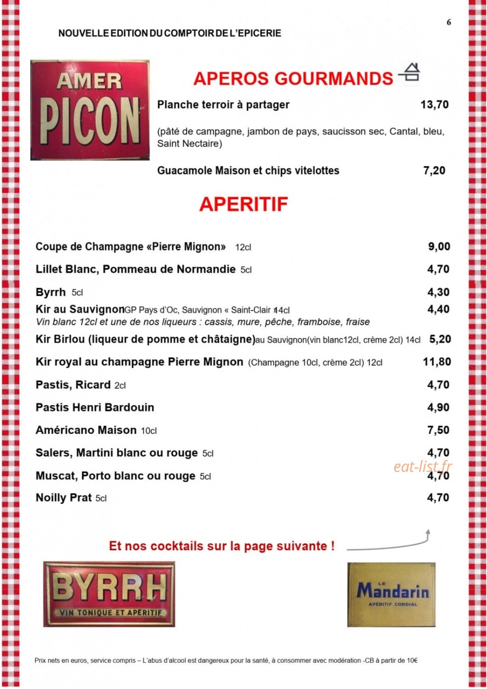 Chez Lili et Marcel — carte page 6