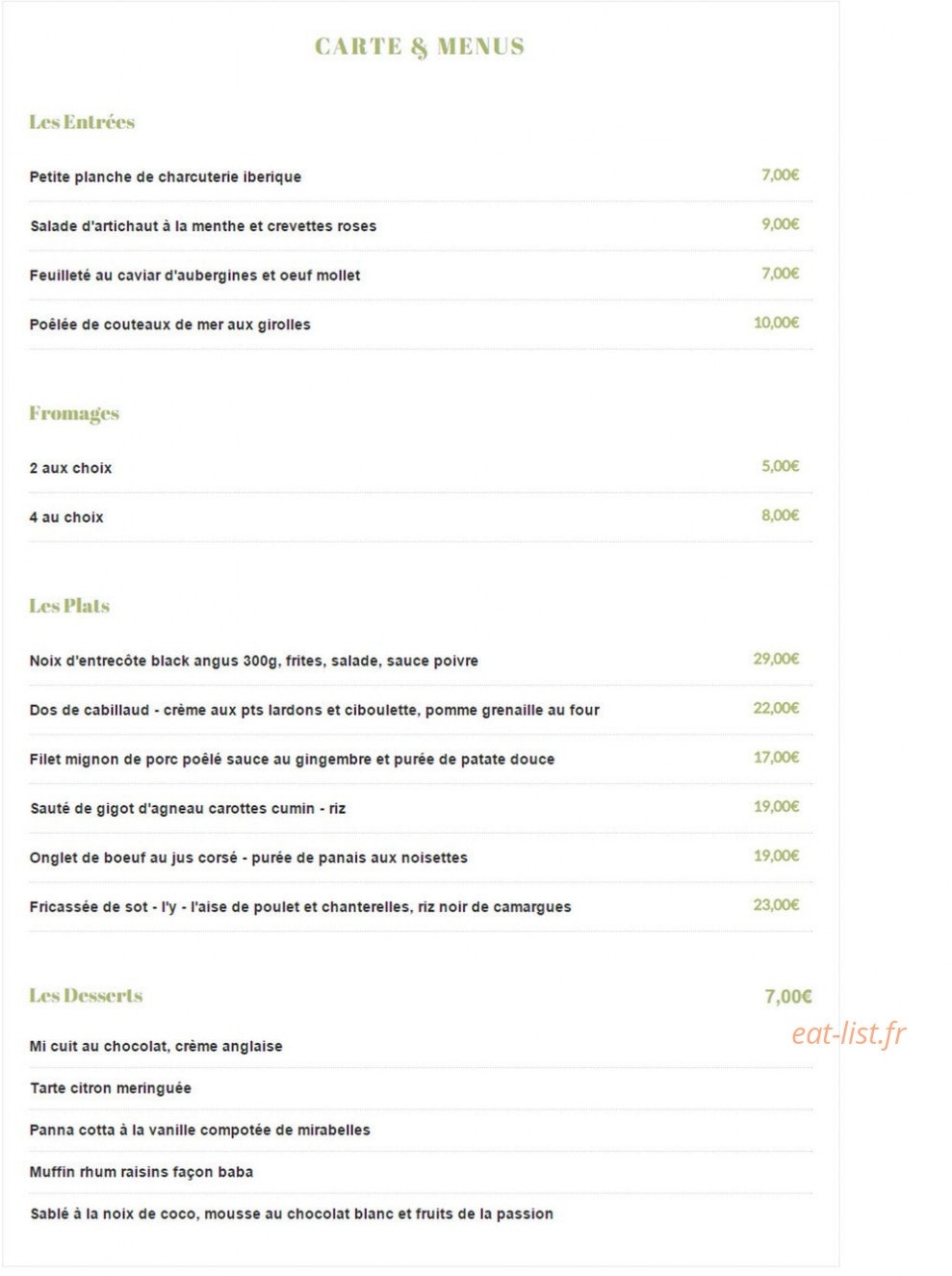 Comme à la campagne — carte page 1