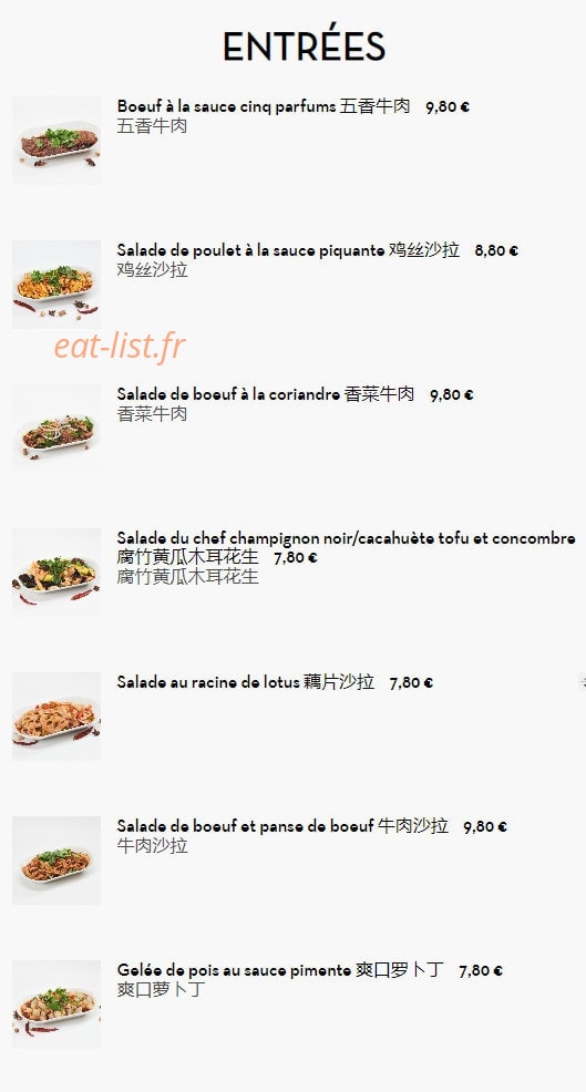 Crazy Noodles — carte page 1