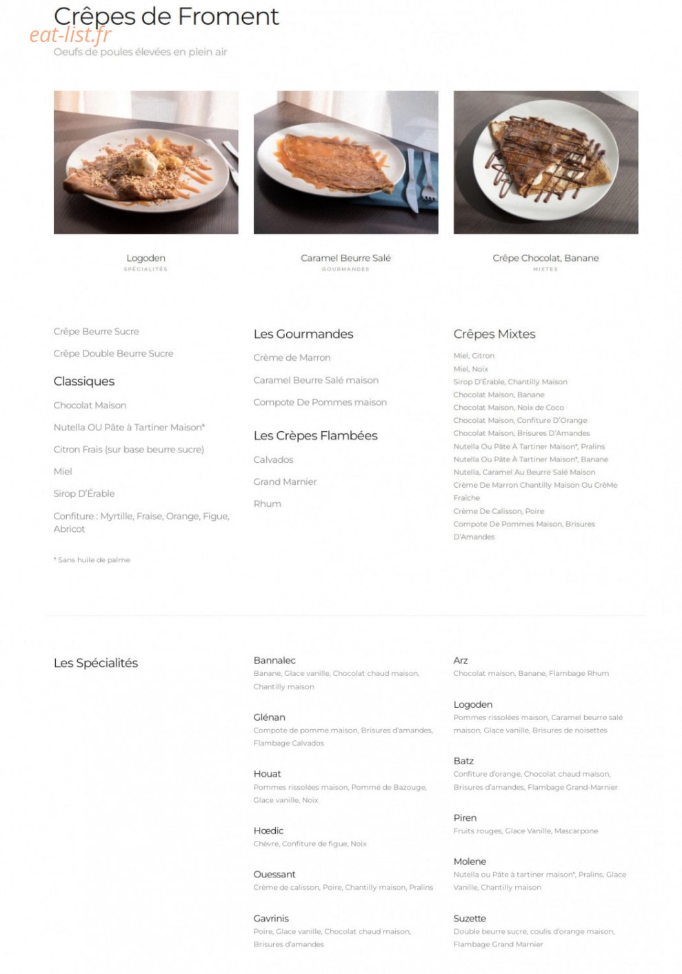 Crêperie Paris Breizh Italie — carte page 4