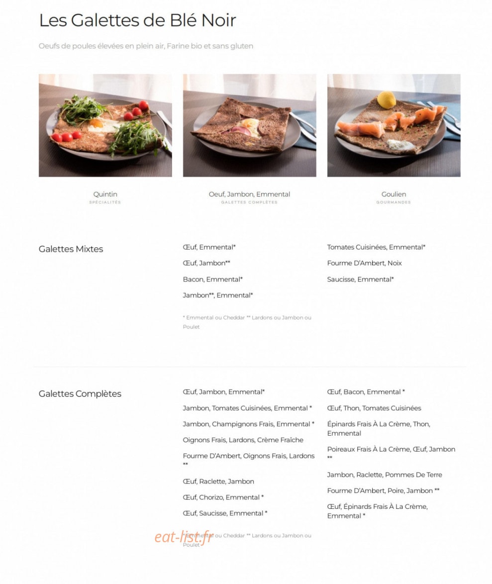 Crêperie Paris Breizh Italie — carte page 1