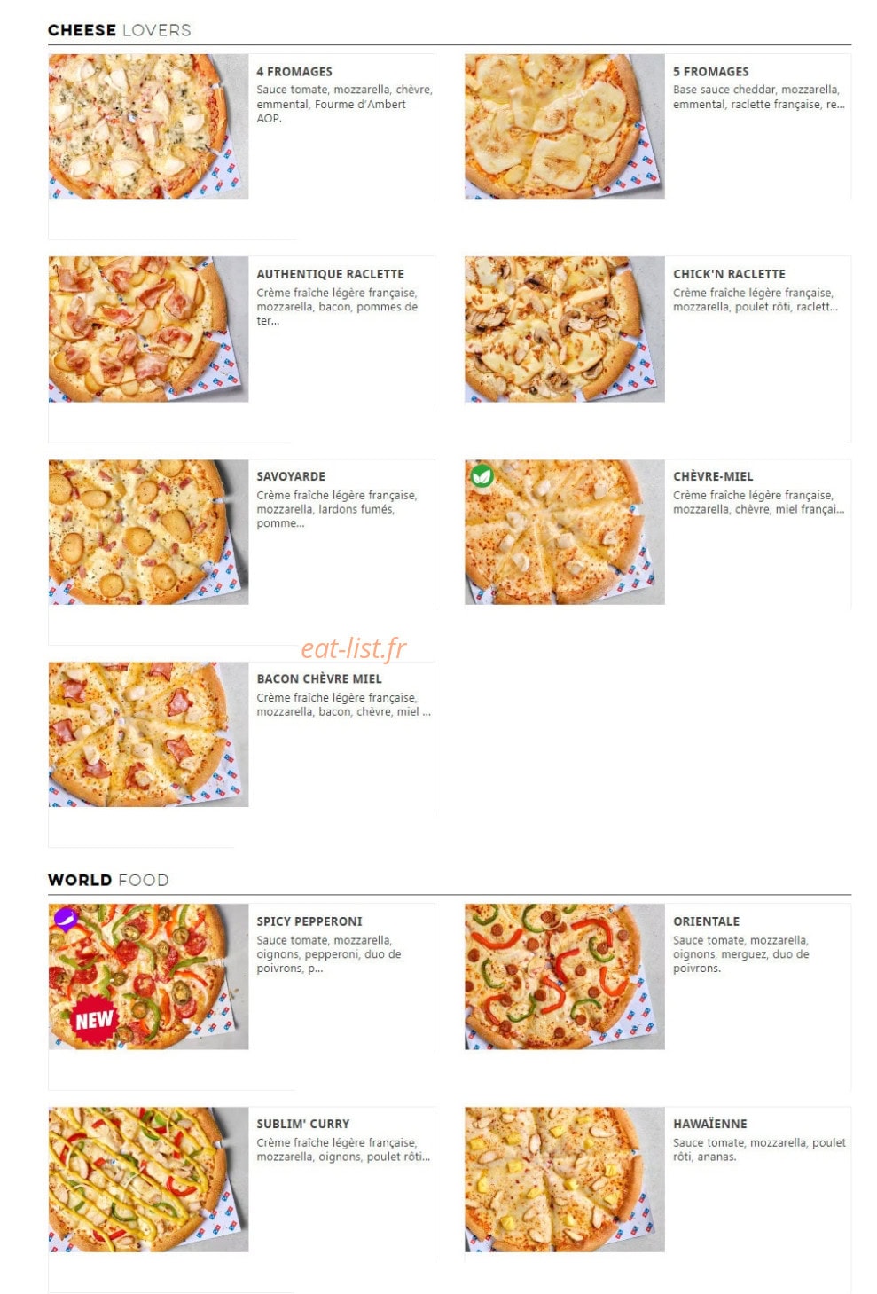 Domino's — carte page 3