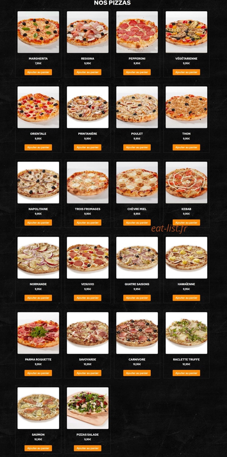 FO Pizza — carte page 1