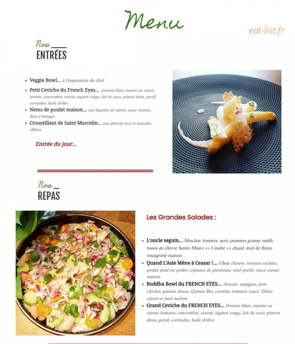 French Eyes — carte page 1