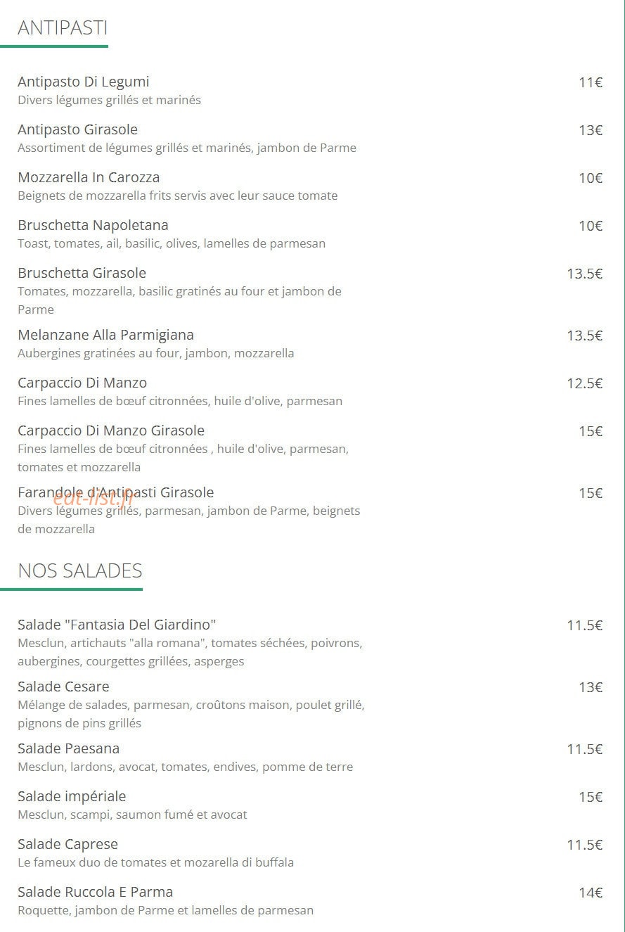Girasole Due — carte page 2