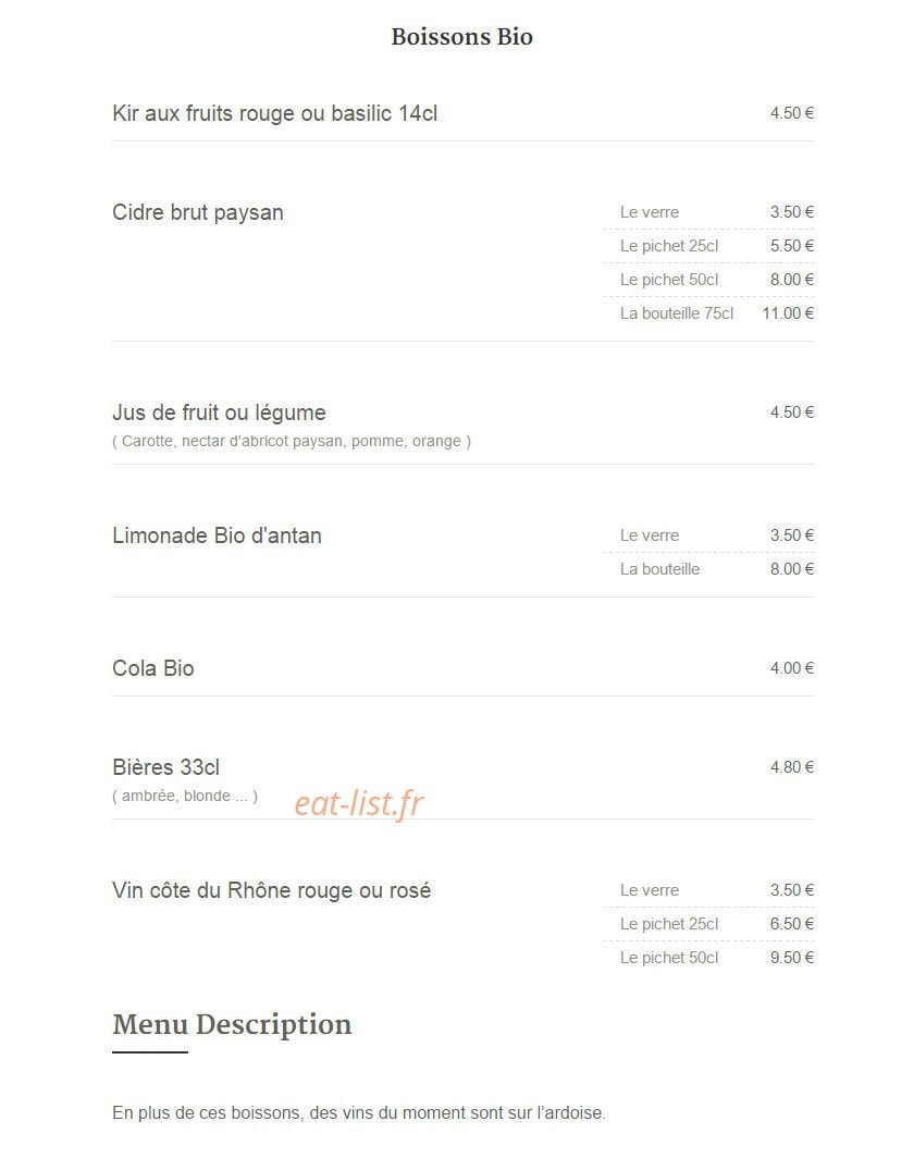La Bonne Heure — carte page 4