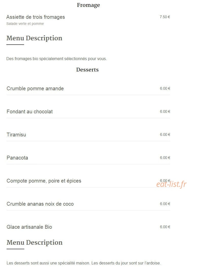 La Bonne Heure — carte page 3