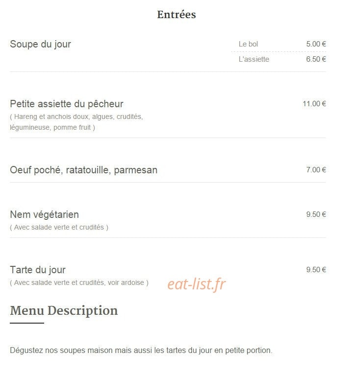 La Bonne Heure — carte page 1