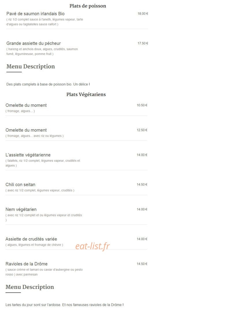 La Bonne Heure — carte page 2