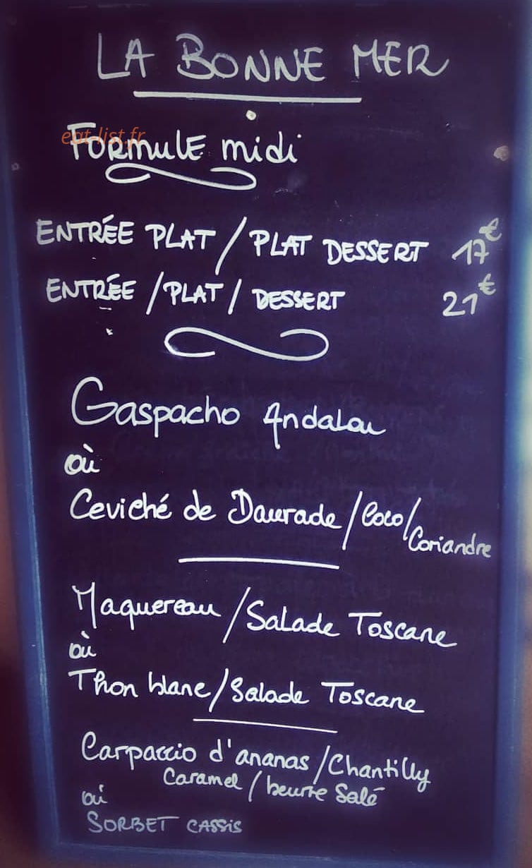 La Bonne Mer — carte page 1