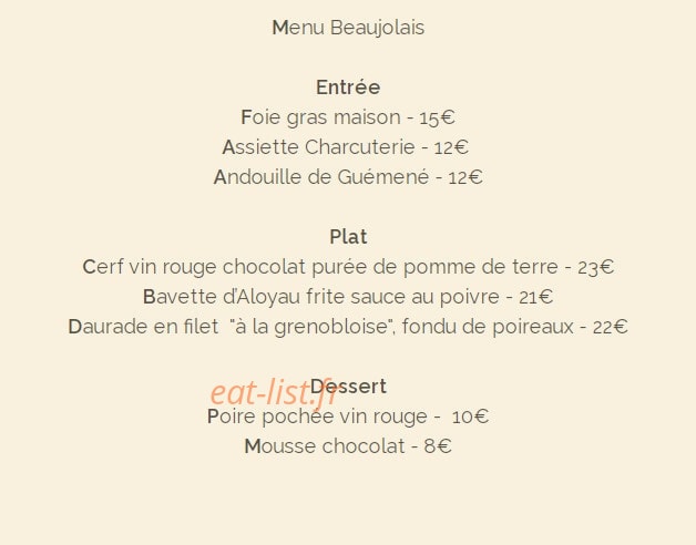 La Cantine de la Butte — carte page 2