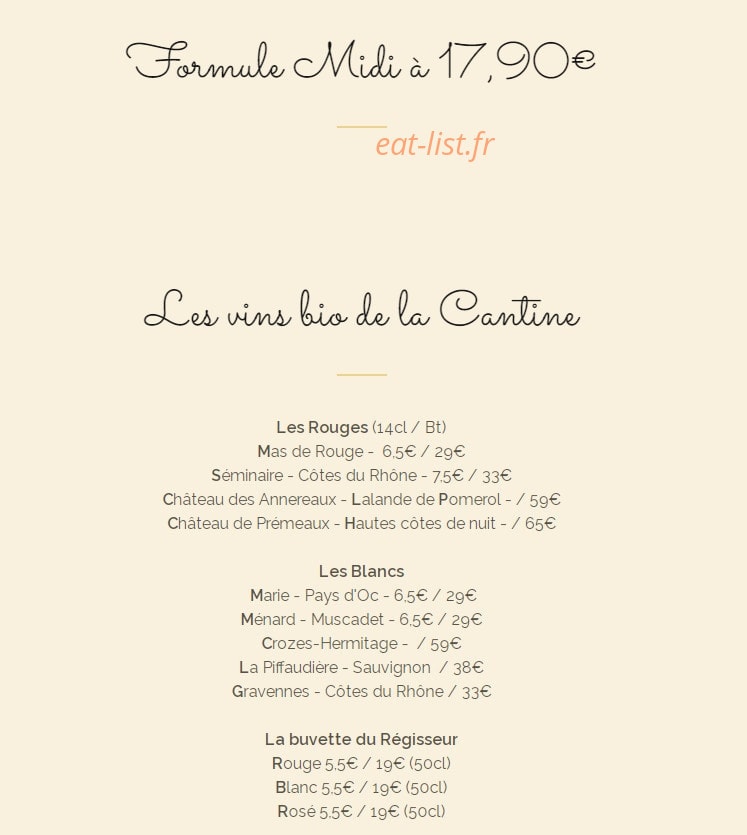 La Cantine de la Butte — carte page 4