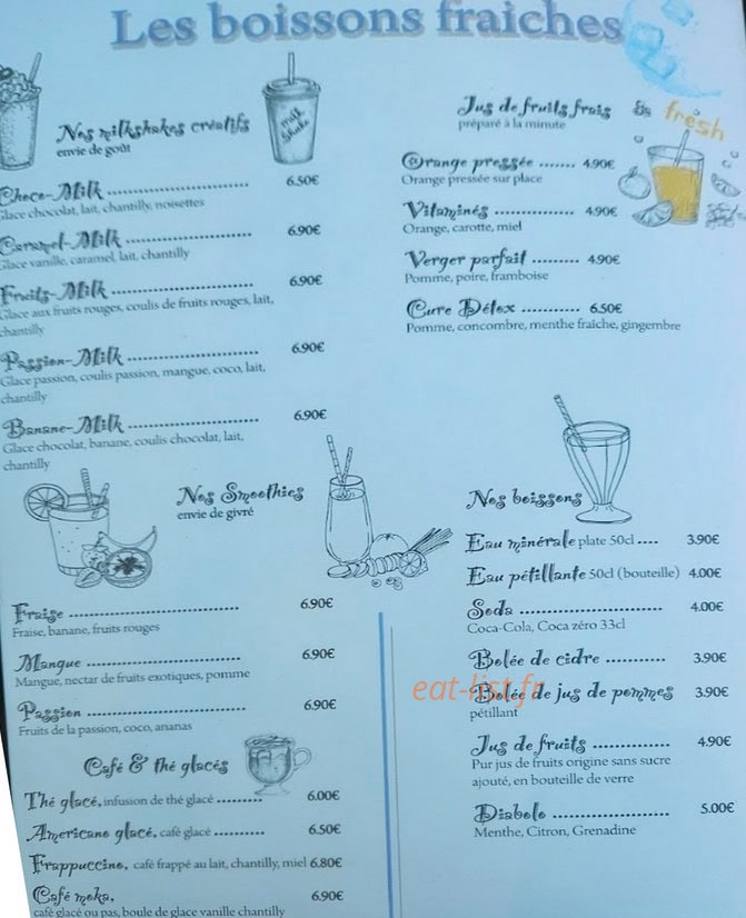 La Crêperie — carte page 3