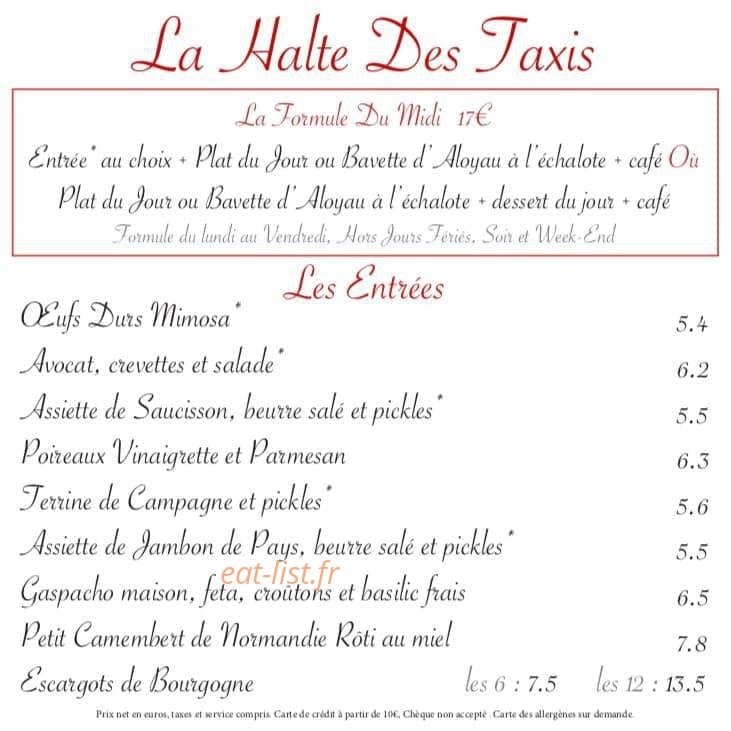 La Halte Des Taxis — carte page 1