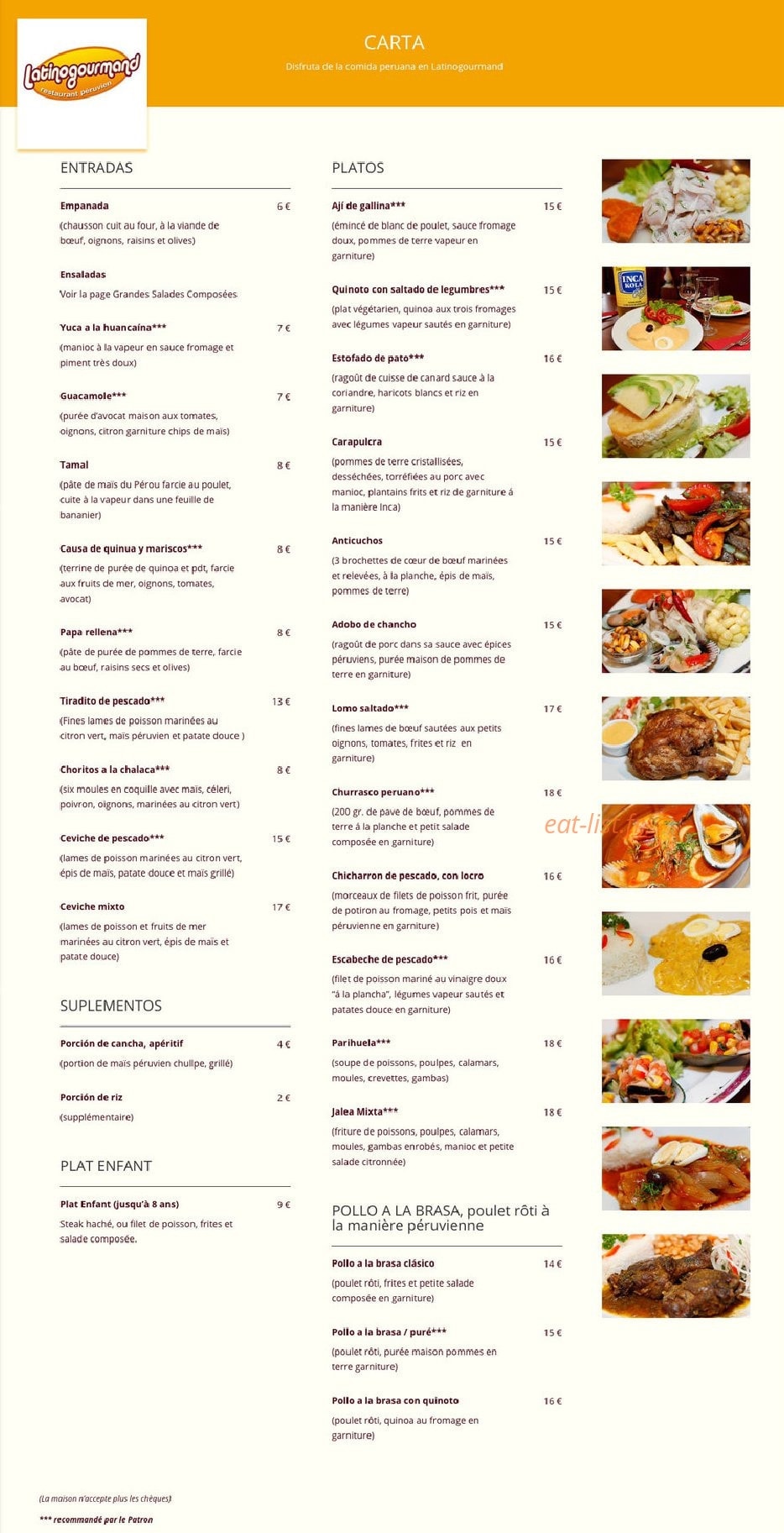 Latinogourmand — carte page 1