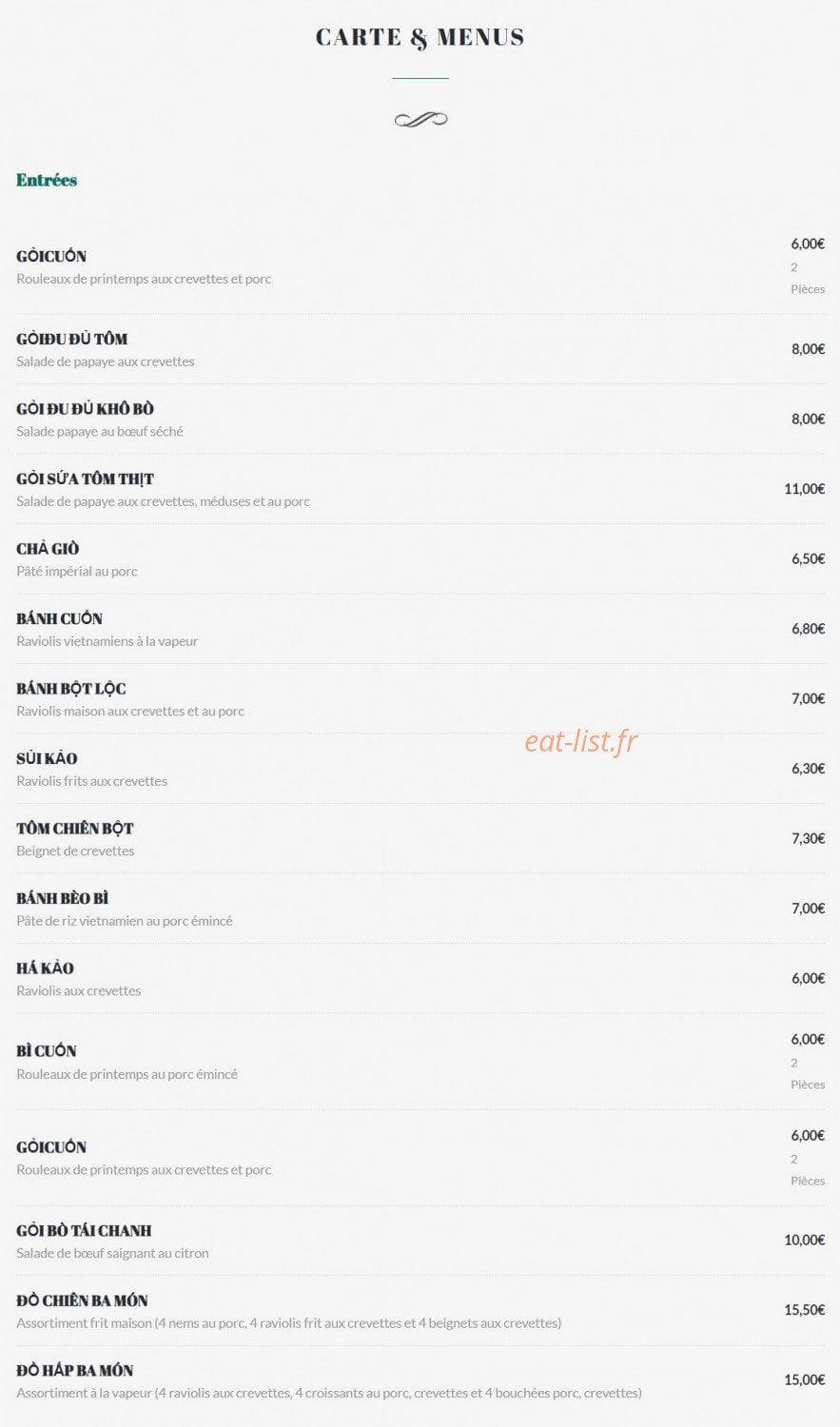Le Bambou  — carte page 1