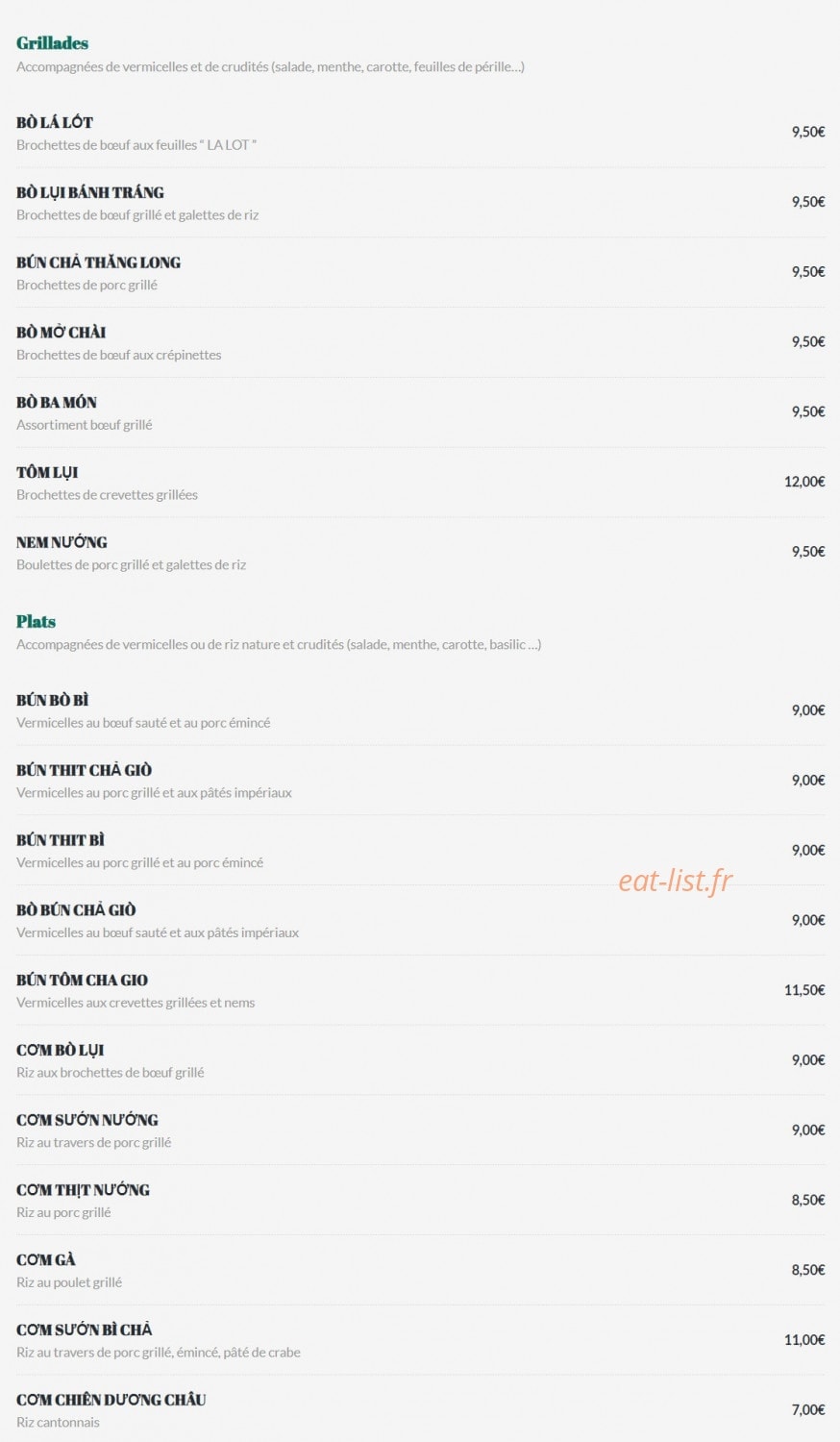 Le Bambou  — carte page 3