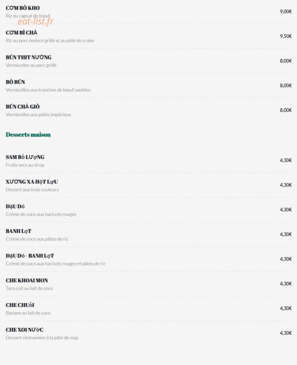 Le Bambou  — carte page 4