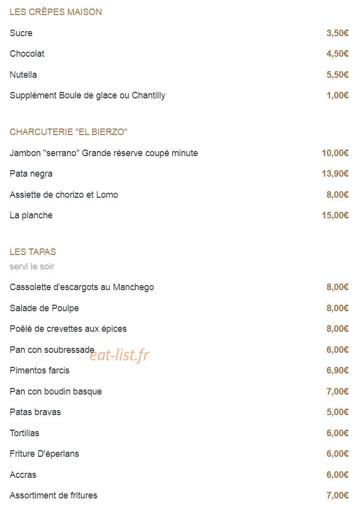Le Baratin — carte page 5