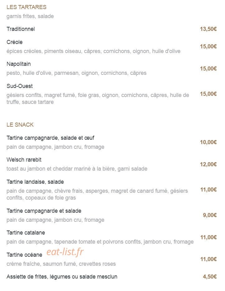 Le Baratin — carte page 2