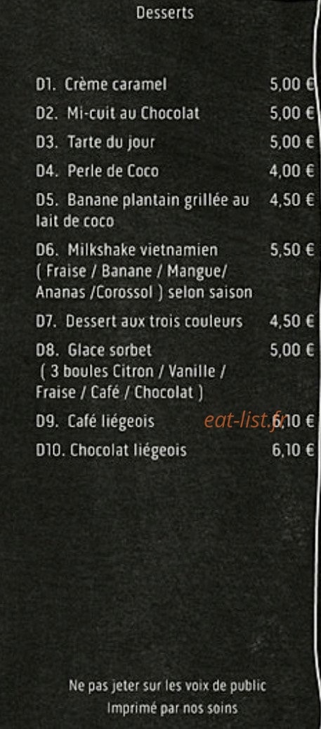 Le Bistro Viet — carte page 3