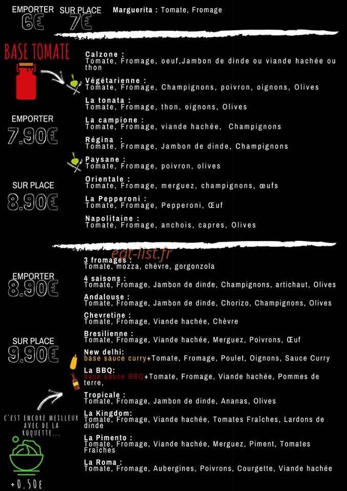 Le comptoir à Pizza — carte page 3