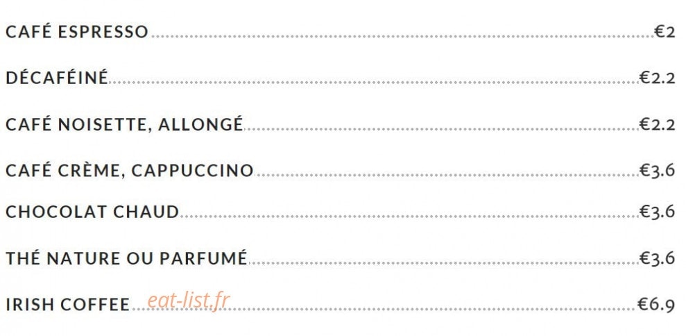 Le Comptoir — carte page 16