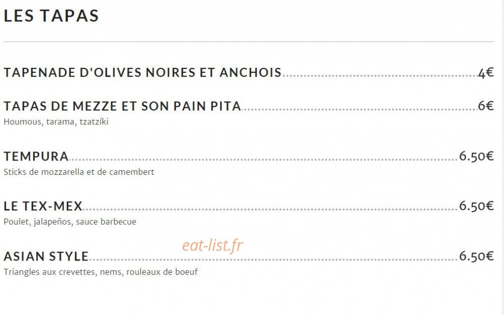 Le Comptoir — carte page 2