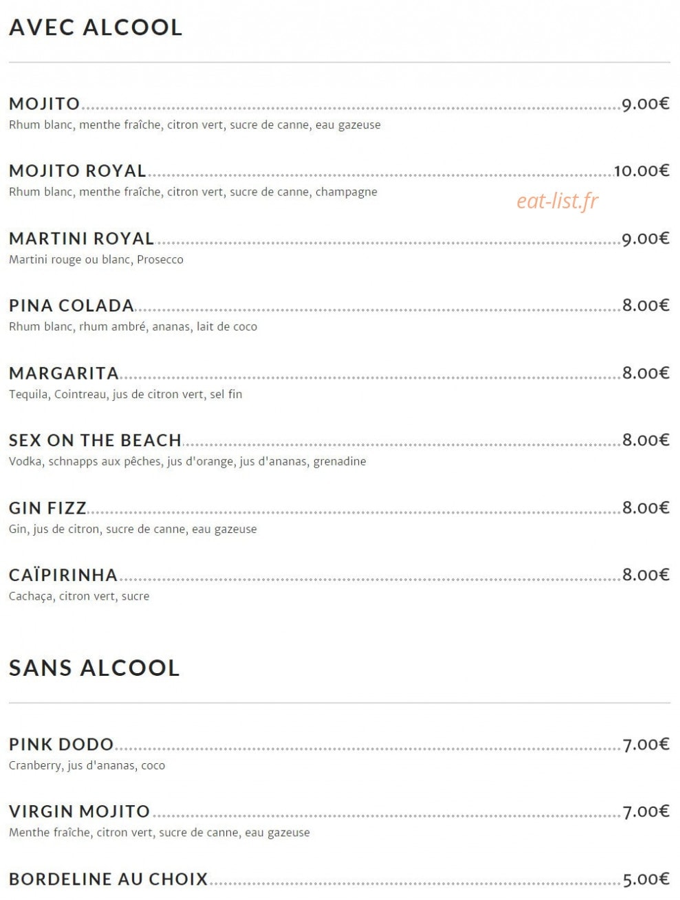 Le Comptoir — carte page 12